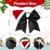 imageDEEKA Santa Hat Red Glitter Cheer Bow 7quot Large Hair Bows Shiny Cheerleader Christmas Gift Accessories Ponytail Holder Elastic Hair Ties for Girls Women RedBlack