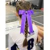 imageDEEKA Long Tail Rhinestones Cheer Bows 12 PCS Collegiate Style Full Rhinestone Skinny Ponytail Holder Handmade for Girls Teens Cheerleader Sports PurplePurple