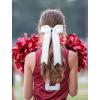 imageDEEKA Long Tail Rhinestones Cheer Bows 12 PCS Collegiate Style Full Rhinestone Skinny Ponytail Holder Handmade for Girls Teens Cheerleader Sports PurpleWhite