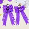 imageDEEKA Long Tail Rhinestones Cheer Bows 12 PCS Collegiate Style Full Rhinestone Skinny Ponytail Holder Handmade for Girls Teens Cheerleader Sports PurplePurple