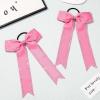 imageDEEKA Long Tail Rhinestones Cheer Bows 12 PCS Collegiate Style Full Rhinestone Skinny Ponytail Holder Handmade for Girls Teens Cheerleader Sports PurpleHot Pink