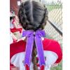 imageDEEKA Long Tail Rhinestones Cheer Bows 12 PCS Collegiate Style Full Rhinestone Skinny Ponytail Holder Handmade for Girls Teens Cheerleader Sports PurplePurple