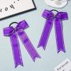 imageDEEKA Long Tail Rhinestones Cheer Bows 12 PCS Collegiate Style Full Rhinestone Skinny Ponytail Holder Handmade for Girls Teens Cheerleader Sports PurplePurple