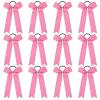 imageDEEKA Long Tail Rhinestones Cheer Bows 12 PCS Collegiate Style Full Rhinestone Skinny Ponytail Holder Handmade for Girls Teens Cheerleader Sports PurpleHot Pink