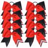 image:imageDEEKA 10 PCS 8 Rhinestones Large Cheer Hair Bows Glitter Cheer Ponytail Holder Handmade for Teen Girls Softball Cheerleader Sports Royal BlueGlitter BlackRedPack of 8
