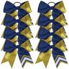 image:imageDEEKA 10 PCS 8 Rhinestones Large Cheer Hair Bows Glitter Cheer Ponytail Holder Handmade for Teen Girls Softball Cheerleader Sports Royal BlueGlitter GoldNavyPack of 8