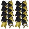 image:imageDEEKA 10 PCS 8 Rhinestones Large Cheer Hair Bows Glitter Cheer Ponytail Holder Handmade for Teen Girls Softball Cheerleader Sports Royal BlueGlitter GoldBlackPack of 8