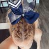 image:imageDEEKA 10 PCS 8 Rhinestones Large Cheer Hair Bows Glitter Cheer Ponytail Holder Handmade for Teen Girls Softball Cheerleader Sports Royal BlueGlitter SilverNavyPack of 8