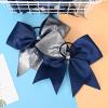 image:imageDEEKA 10 PCS 8 Rhinestones Large Cheer Hair Bows Glitter Cheer Ponytail Holder Handmade for Teen Girls Softball Cheerleader Sports Royal BlueGlitter SilverNavyPack of 8