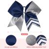 image:imageDEEKA 10 PCS 8 Rhinestones Large Cheer Hair Bows Glitter Cheer Ponytail Holder Handmade for Teen Girls Softball Cheerleader Sports Royal BlueGlitter SilverNavyPack of 8
