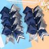 image:imageDEEKA 10 PCS 8 Rhinestones Large Cheer Hair Bows Glitter Cheer Ponytail Holder Handmade for Teen Girls Softball Cheerleader Sports Royal BlueGlitter SilverNavyPack of 8
