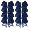 image:imageDEEKA 10 PCS 8 Rhinestones Large Cheer Hair Bows Glitter Cheer Ponytail Holder Handmade for Teen Girls Softball Cheerleader Sports Royal BlueNavySilverWhitePack of 8