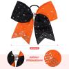 image:imageDEEKA 10 PCS 8 Rhinestones Large Cheer Hair Bows Glitter Cheer Ponytail Holder Handmade for Teen Girls Softball Cheerleader Sports Royal BlueOrangeBlackPack of 10