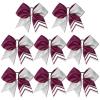 Glitter Silver/Burgundy(Pack of 8)