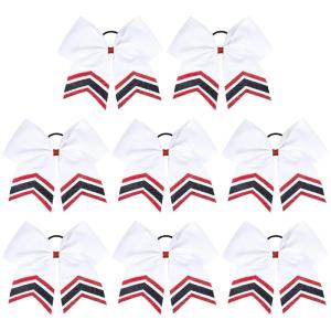 image:imageDEEKA 10 PCS 8 Rhinestones Large Cheer Hair Bows Glitter Cheer Ponytail Holder Handmade for Teen Girls Softball Cheerleader Sports Royal BlueWhiteRedBlackPack of 8