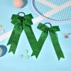 image:imageDEEKA 12PCS Collegiate Style Cheer Bows with Glitter Chevrons Tail Skinny College Cheerleader Ponytail Holder for Volleyball Softball Girls PurpleGoldWhiteGlitter Green