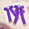 image:imageDEEKA 12PCS Collegiate Style Cheer Bows with Glitter Chevrons Tail Skinny College Cheerleader Ponytail Holder for Volleyball Softball Girls PurpleGoldWhitePurpleGlitter GoldWhite