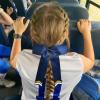 image:imageDEEKA 12PCS Collegiate Style Cheer Bows with Glitter Chevrons Tail Skinny College Cheerleader Ponytail Holder for Volleyball Softball Girls PurpleGoldWhiteNavy BlueGlitter GoldWhite