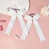 image:imageDEEKA 12PCS Collegiate Style Cheer Bows with Glitter Chevrons Tail Skinny College Cheerleader Ponytail Holder for Volleyball Softball Girls PurpleGoldWhiteGlitter White