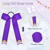 image:imageDEEKA 12PCS Collegiate Style Cheer Bows with Glitter Chevrons Tail Skinny College Cheerleader Ponytail Holder for Volleyball Softball Girls PurpleGoldWhitePurpleGlitter GoldWhite