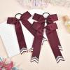 image:imageDEEKA 12PCS Collegiate Style Cheer Bows with Glitter Chevrons Tail Skinny College Cheerleader Ponytail Holder for Volleyball Softball Girls PurpleGoldWhiteBurgundyGlitter SilverWhite