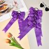 image:imageDEEKA 12PCS Collegiate Style Cheer Bows with Glitter Chevrons Tail Skinny College Cheerleader Ponytail Holder for Volleyball Softball Girls PurpleGoldWhiteGlitter Purple