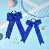 image:imageDEEKA 12PCS Collegiate Style Cheer Bows with Glitter Chevrons Tail Skinny College Cheerleader Ponytail Holder for Volleyball Softball Girls PurpleGoldWhiteGlitter Royal Blue