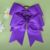 image:imageDEEKA 16PCS 8 Large Cheer Bows Ponytail Holder Handmade for Girls Teens Softball Cheerleader Sports Purple