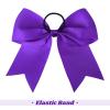 image:imageDEEKA 16PCS 8 Large Cheer Bows Ponytail Holder Handmade for Girls Teens Softball Cheerleader Sports Purple