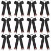 image:imageDEEKA 12PCS Collegiate Style Cheer Bows with Glitter Chevrons Tail Skinny College Cheerleader Ponytail Holder for Volleyball Softball Girls PurpleGoldWhiteBlackGlitter RedWhite