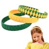 image:imageDEEKA 3 PCS Woven Headband Uniform Headband Hair Accessories Grosgrain Ribbon Weaved Hair Band for Women Girls Teens Football Softball Cheer Sports Navy BlueampLight BlueForest GreenYellow