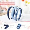 image:imageDEEKA 3 PCS Woven Headband Uniform Headband Hair Accessories Grosgrain Ribbon Weaved Hair Band for Women Girls Teens Football Softball Cheer Sports Navy BlueampLight BlueNavy BlueLight Blue