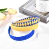 image:imageDEEKA 3 PCS Woven Headband Uniform Headband Hair Accessories Grosgrain Ribbon Weaved Hair Band for Women Girls Teens Football Softball Cheer Sports Navy BlueampLight BlueRoyal BlueYellow