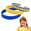 image:imageDEEKA 3 PCS Woven Headband Uniform Headband Hair Accessories Grosgrain Ribbon Weaved Hair Band for Women Girls Teens Football Softball Cheer Sports Navy BlueampLight BlueRoyal BlueYellow