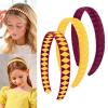 image:imageDEEKA 3 PCS Woven Headband Uniform Headband Hair Accessories Grosgrain Ribbon Weaved Hair Band for Women Girls Teens Football Softball Cheer Sports Navy BlueampLight BlueMaroonYellow