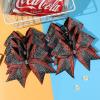 image:imageDEEKA 6 PCS Glitter Cheer Bows Rhinestone Large Stiff Competition Team Hair Bows Elastic Band Holder for Cheerleader Softball Football Girls BlackGoldWhiteRedBlack