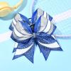 image:imageDEEKA 6 PCS Glitter Cheer Bows Rhinestone Large Stiff Competition Team Hair Bows Elastic Band Holder for Cheerleader Softball Football Girls BlackGoldWhiteRoyal BlueSilverWhite