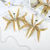 image:imageDEEKA 6 PCS Glitter Cheer Bows Rhinestone Large Stiff Competition Team Hair Bows Elastic Band Holder for Cheerleader Softball Football Girls BlackGoldWhiteGoldWhite