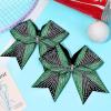 image:imageDEEKA 6 PCS Glitter Cheer Bows Rhinestone Large Stiff Competition Team Hair Bows Elastic Band Holder for Cheerleader Softball Football Girls BlackGoldWhiteGreenBlack