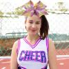 image:imageDEEKA 6 PCS Glitter Cheer Bows Rhinestone Large Stiff Competition Team Hair Bows Elastic Band Holder for Cheerleader Softball Football Girls BlackGoldWhitePurpleGold