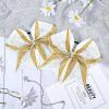 image:imageDEEKA 6 PCS Glitter Cheer Bows Rhinestone Large Stiff Competition Team Hair Bows Elastic Band Holder for Cheerleader Softball Football Girls BlackGoldWhiteGoldWhite