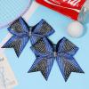 image:imageDEEKA 6 PCS Glitter Cheer Bows Rhinestone Large Stiff Competition Team Hair Bows Elastic Band Holder for Cheerleader Softball Football Girls BlackGoldWhiteRoyal BlueBlack
