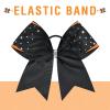 image:imageDEEKA 6 PCS Glitter Cheer Bows Rhinestone Large Stiff Competition Team Hair Bows Elastic Band Holder for Cheerleader Softball Football Girls BlackGoldWhiteOrangeBlack