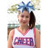 image:imageDEEKA 6 PCS Glitter Cheer Bows Rhinestone Large Stiff Competition Team Hair Bows Elastic Band Holder for Cheerleader Softball Football Girls BlackGoldWhiteRoyal BlueWhite
