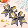 image:imageDEEKA 6 PCS Glitter Cheer Bows Rhinestone Large Stiff Competition Team Hair Bows Elastic Band Holder for Cheerleader Softball Football Girls BlackGoldWhiteNavy BlueGoldWhite