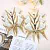 image:imageDEEKA 6 PCS Glitter Cheer Bows Rhinestone Large Stiff Competition Team Hair Bows Elastic Band Holder for Cheerleader Softball Football Girls BlackGoldWhiteGoldWhite