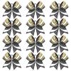 image:imageDEEKA 6 PCS Glitter Cheer Bows Rhinestone Large Stiff Competition Team Hair Bows Elastic Band Holder for Cheerleader Softball Football Girls BlackGoldWhiteBlackGoldWhite