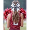 image:imageDEEKA 6 PCS Glitter Cheer Bows Rhinestone Large Stiff Competition Team Hair Bows Elastic Band Holder for Cheerleader Softball Football Girls BlackGoldWhiteNavyWhite