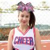 image:imageDEEKA 6 PCS Glitter Cheer Bows Rhinestone Large Stiff Competition Team Hair Bows Elastic Band Holder for Cheerleader Softball Football Girls BlackGoldWhitePinkBlack