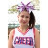 image:imageDEEKA 6 PCS Glitter Cheer Bows Rhinestone Large Stiff Competition Team Hair Bows Elastic Band Holder for Cheerleader Softball Football Girls BlackGoldWhitePurpleWhite